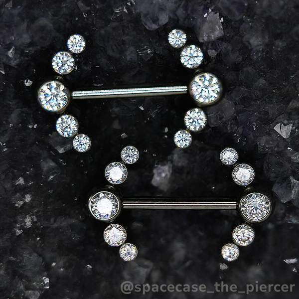 Titanium Faceted Side Gem Cluster