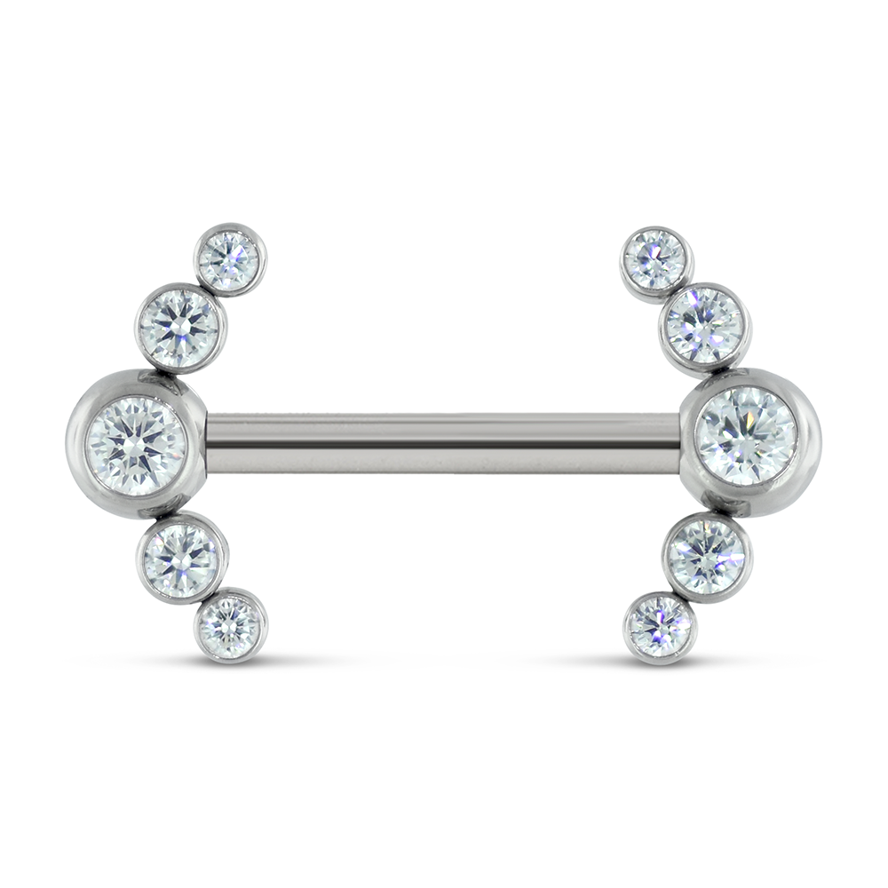 Titanium Faceted Side Gem Cluster
