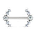 Titanium Faceted Side Gem Cluster