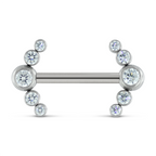 Titanium Faceted Side Gem Cluster