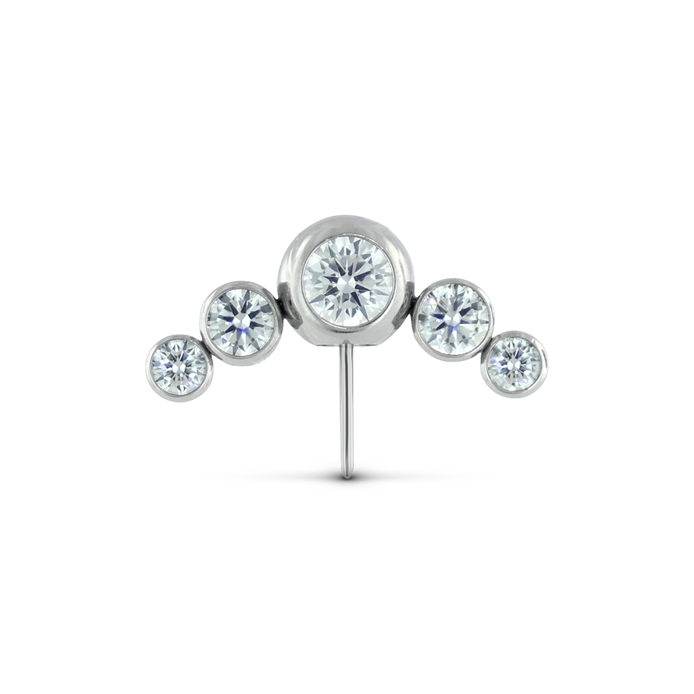 Titanium Faceted Side Gem Cluster