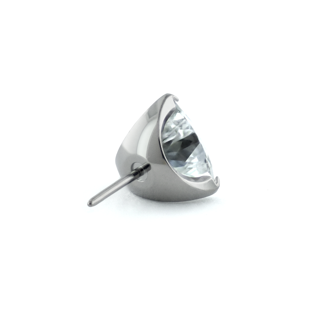 Titanium Trillion Cut Prong Set Gem