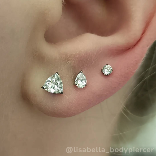 Titanium Pear Cut Prong Set Gem