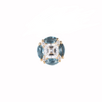 Zaffir London Blue Topaz cluster threadless end in 14k gold for helix or flat wear
