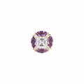 Zaffir amethyst cluster threadless end in 14k gold for helix or flat wear
