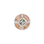 Zaffir pink tourmaline cluster threadless end in 14k gold for helix or flat wear