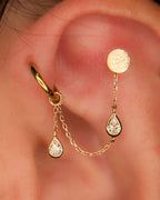 Bezel Teardrop Chain with CZ