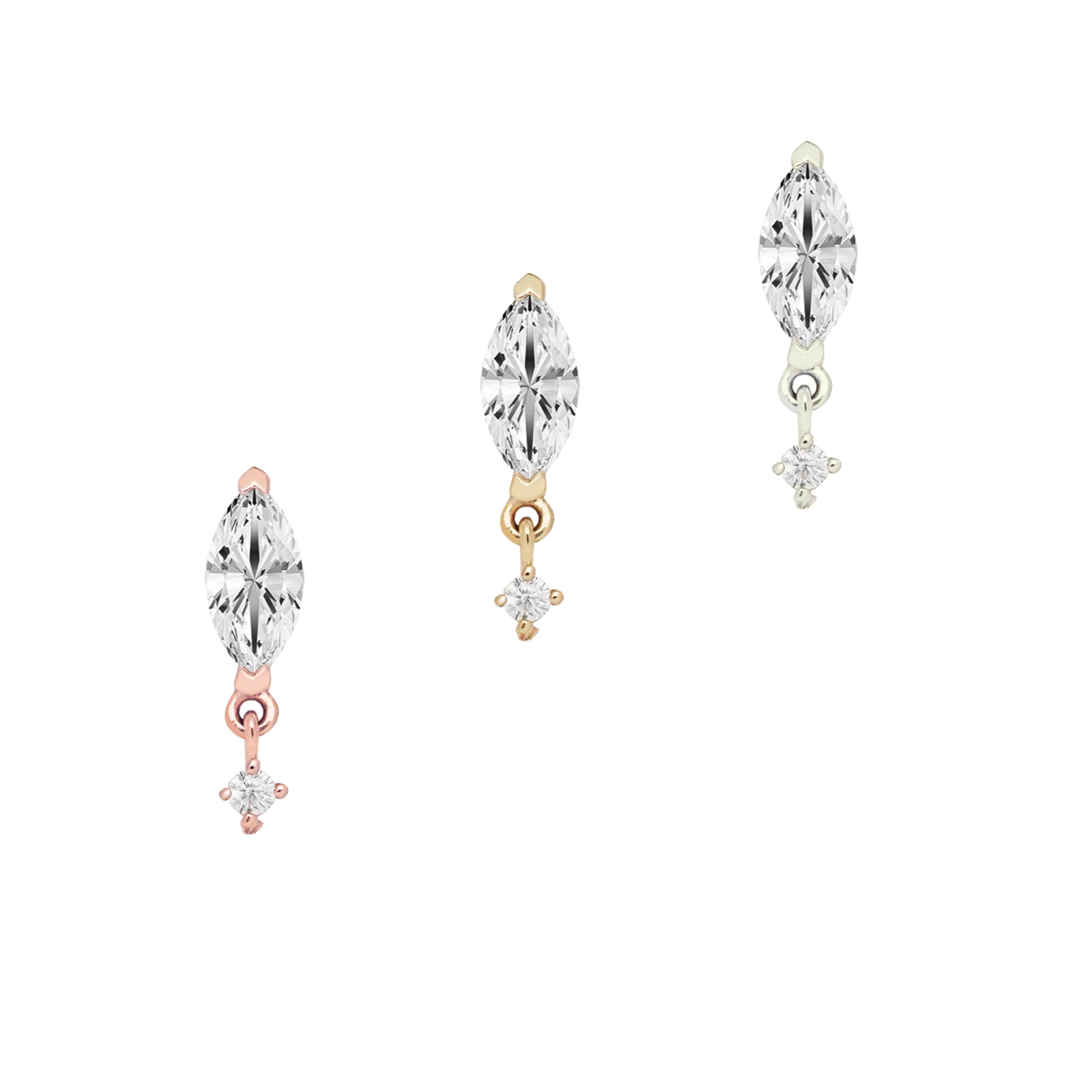 Single Lilt Moissanite Threadless End