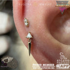 Mishka 2 Flat Back Stud with Diamond