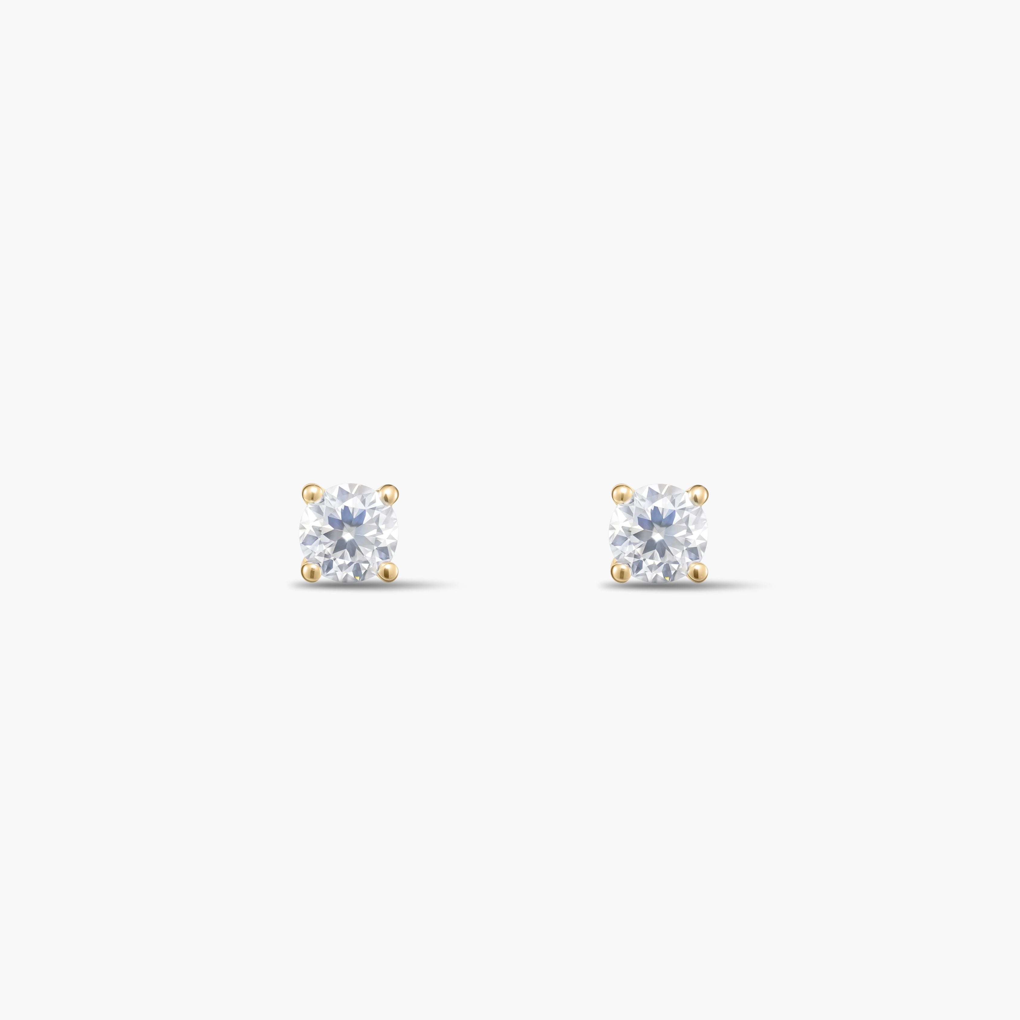 Large Diamond Prong Flat Back Stud