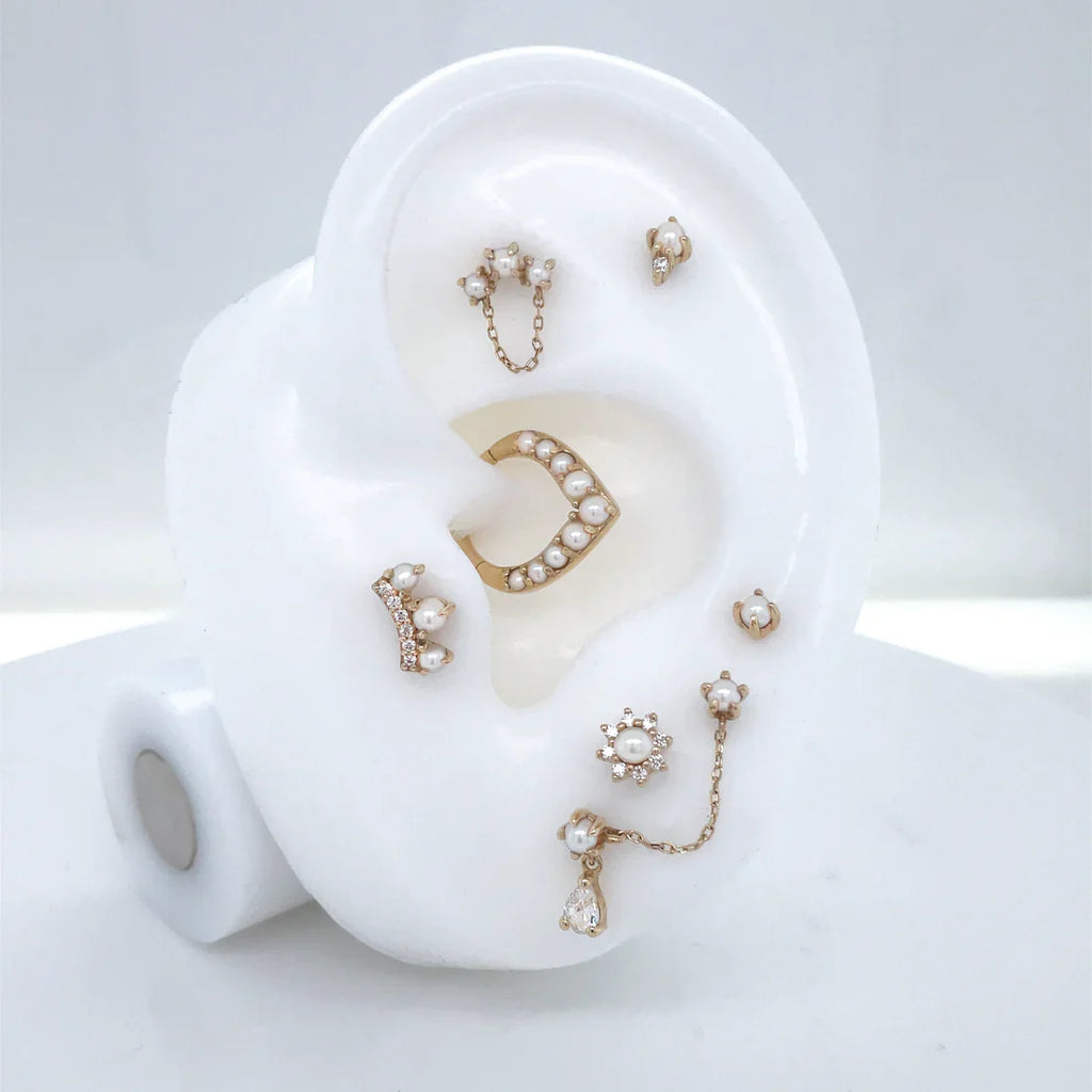 Halston Pearl + Chain - Threadless End