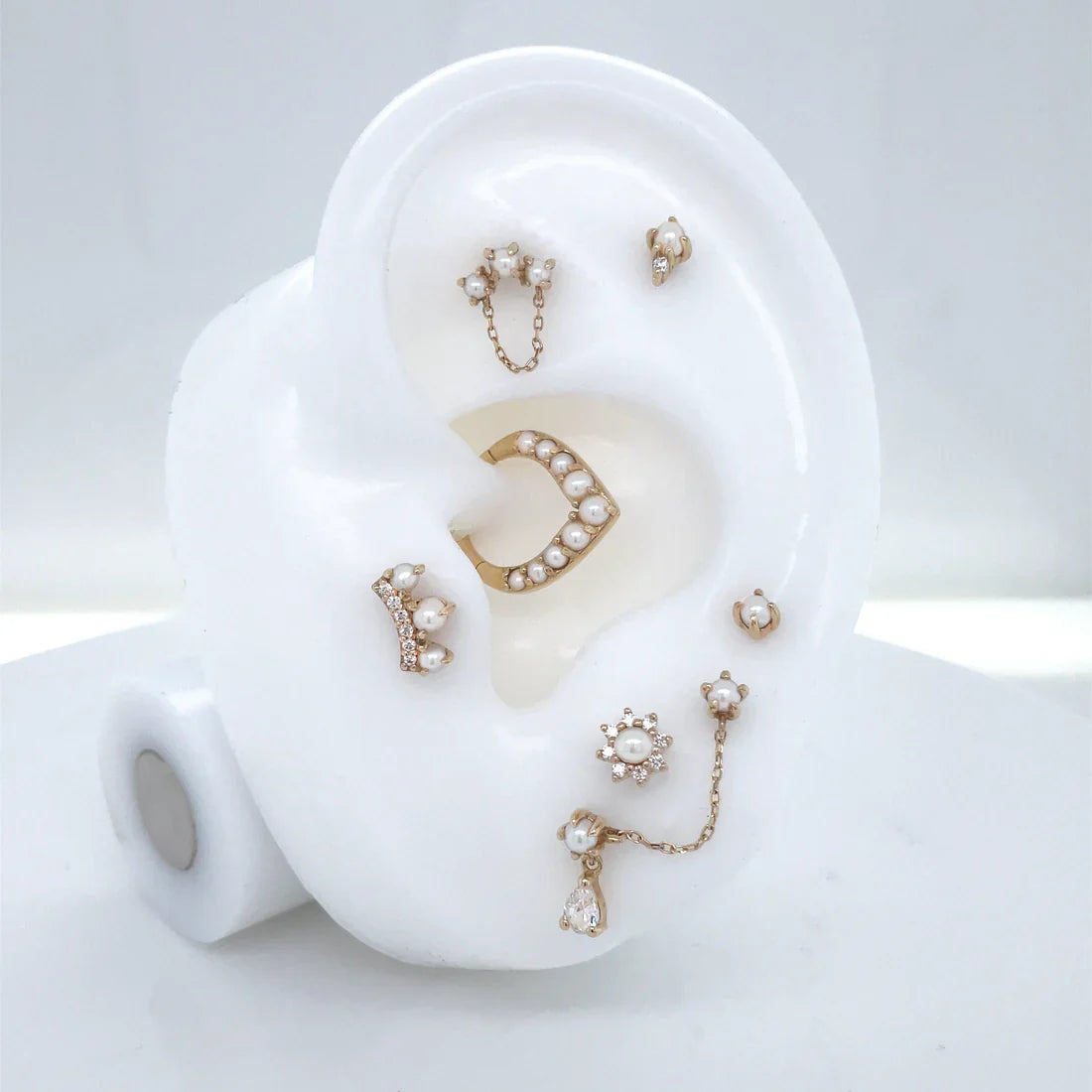 Halston Pearl + Chain - Threadless End