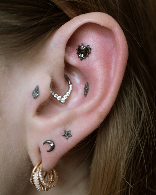 Bad As Hell Black Rhodium Flat Back Stud