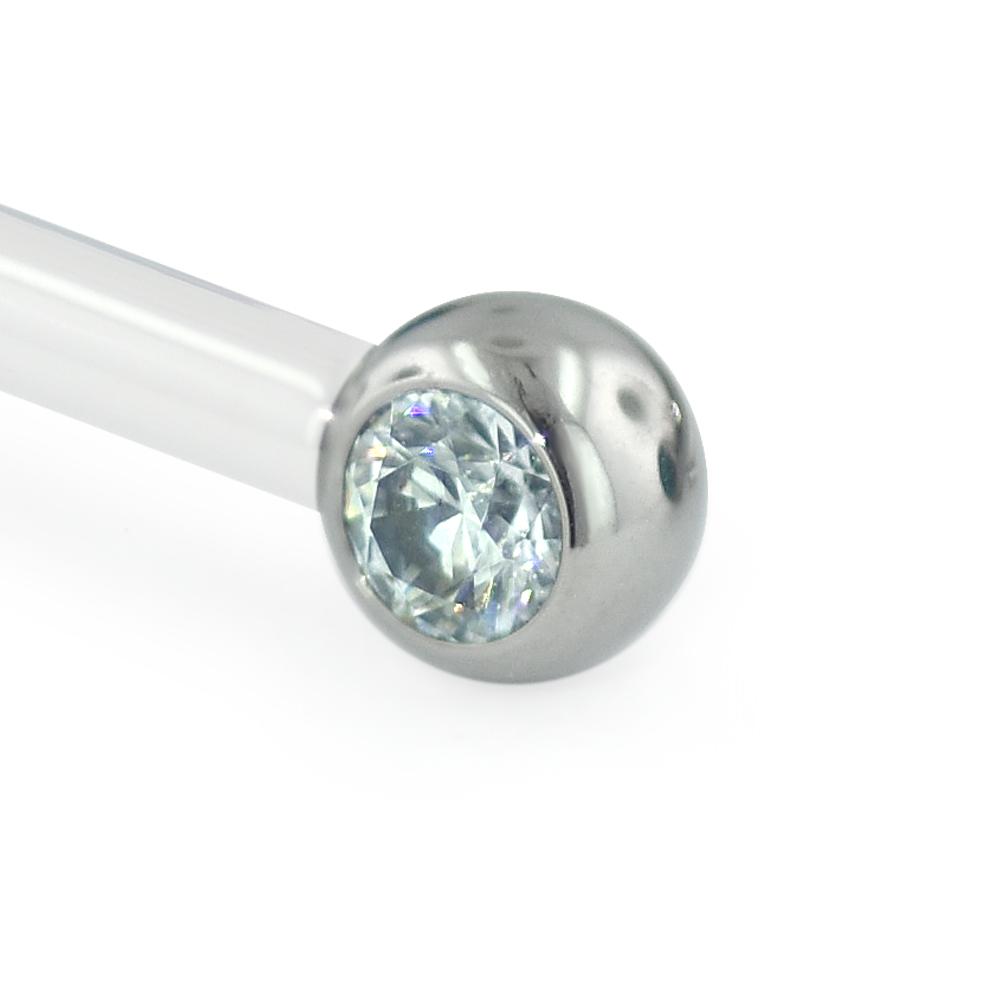 Titanium Faceted Side Gem