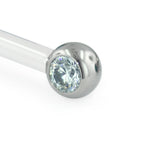 Titanium Faceted Side Gem
