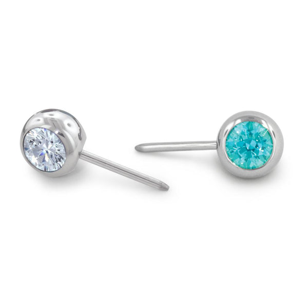 Titanium Curved Barbell Faceted Gem End
